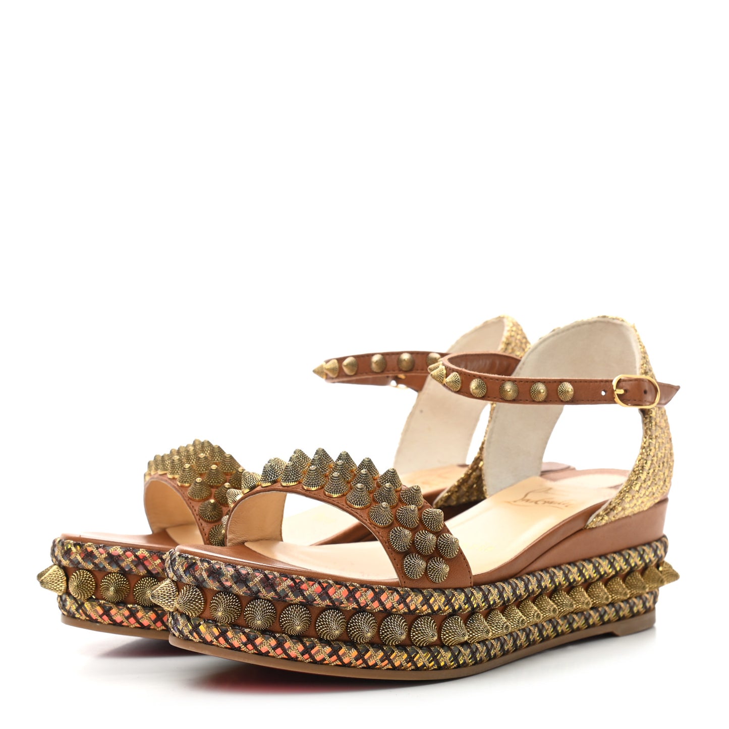 Calfskin Cordorella 60 Platform Sandals 36 Version Cuoio