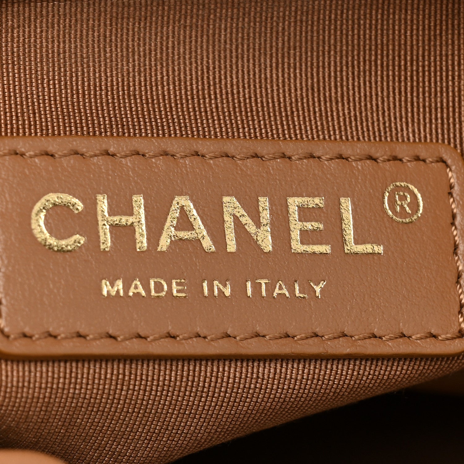 Chanel Calfskin Stitched Chain Bucket Bag Camel 6 of 18