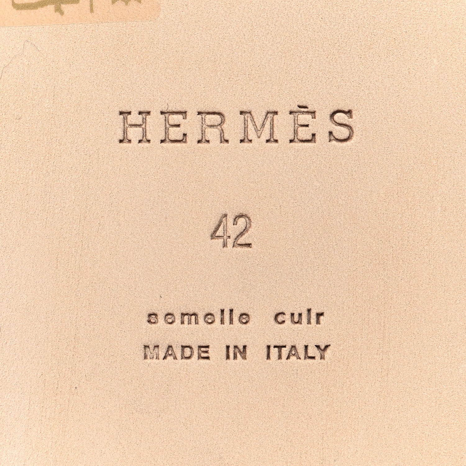 Hermes Calfskin Mens Izmir Sandals 42 Gold 7 of 9