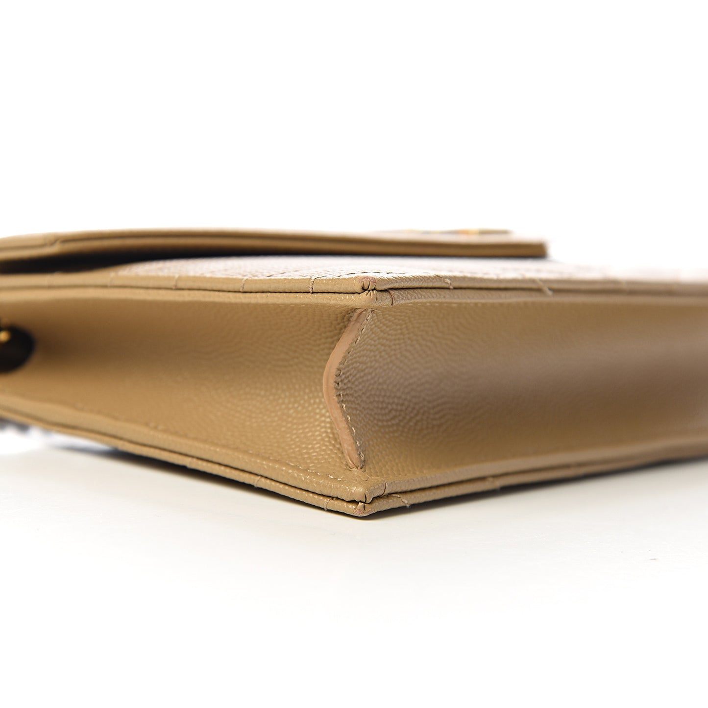 Grain De Poudre Matelasse Chevron Monogram Envelope Chain Wallet Nude Powder