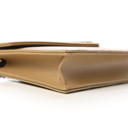 Saint Laurent Grain De Poudre Matelasse Chevron Monogram Envelope Chain Wallet Nude Powder 7 of 10