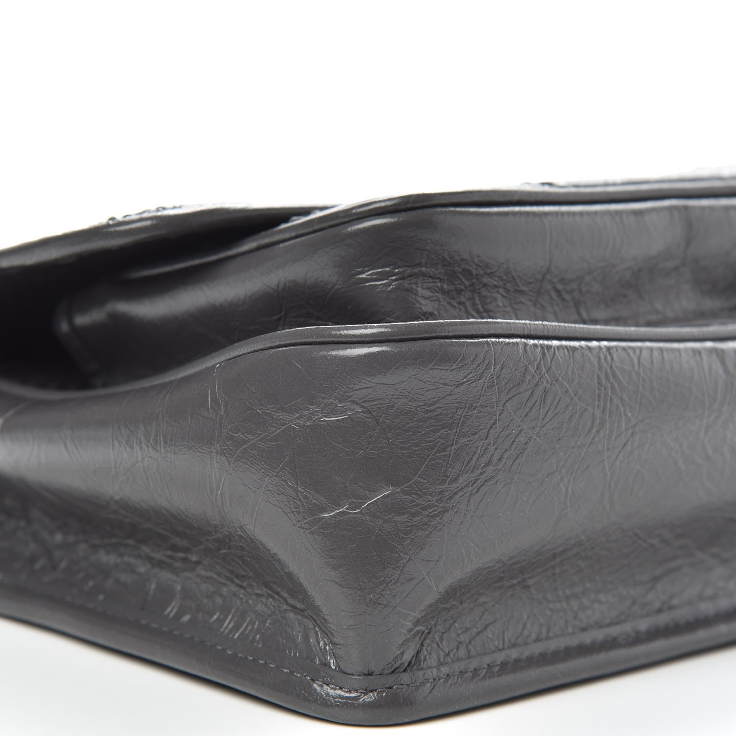 Saint Laurent Crinkled Calfskin Matelasse Monogram Baby Niki Chain Satchel Storm 8 of 11