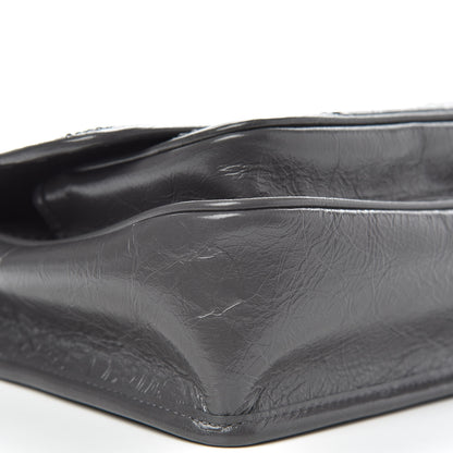 Saint Laurent Crinkled Calfskin Matelasse Monogram Baby Niki Chain Satchel Storm 8 of 11