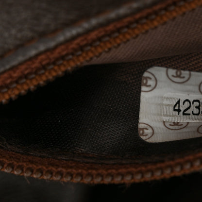 Chanel Suede Quilted Kisslock Top Handle Clutch Brown 8 of 11