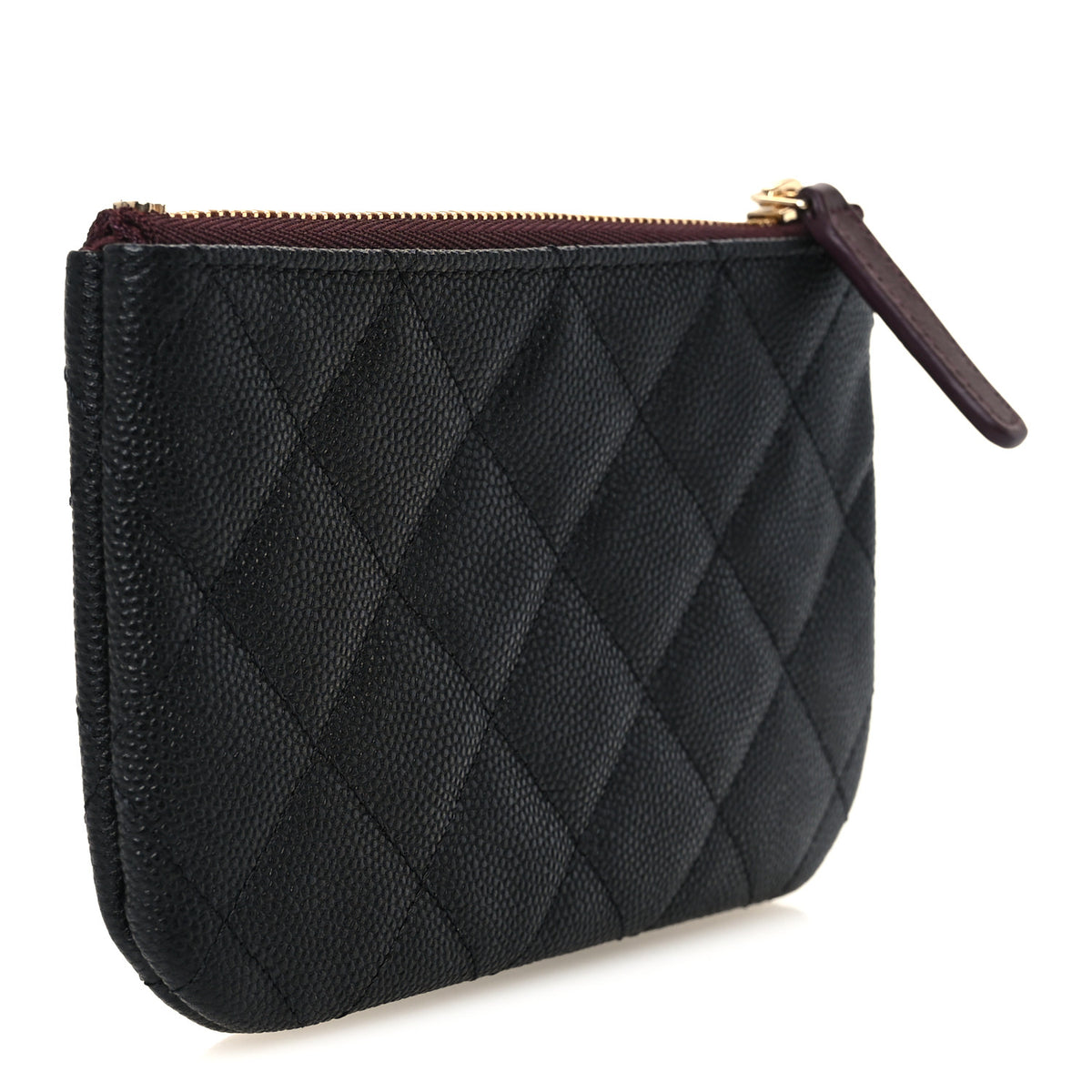 Caviar Quilted Small Cosmetic Case Black