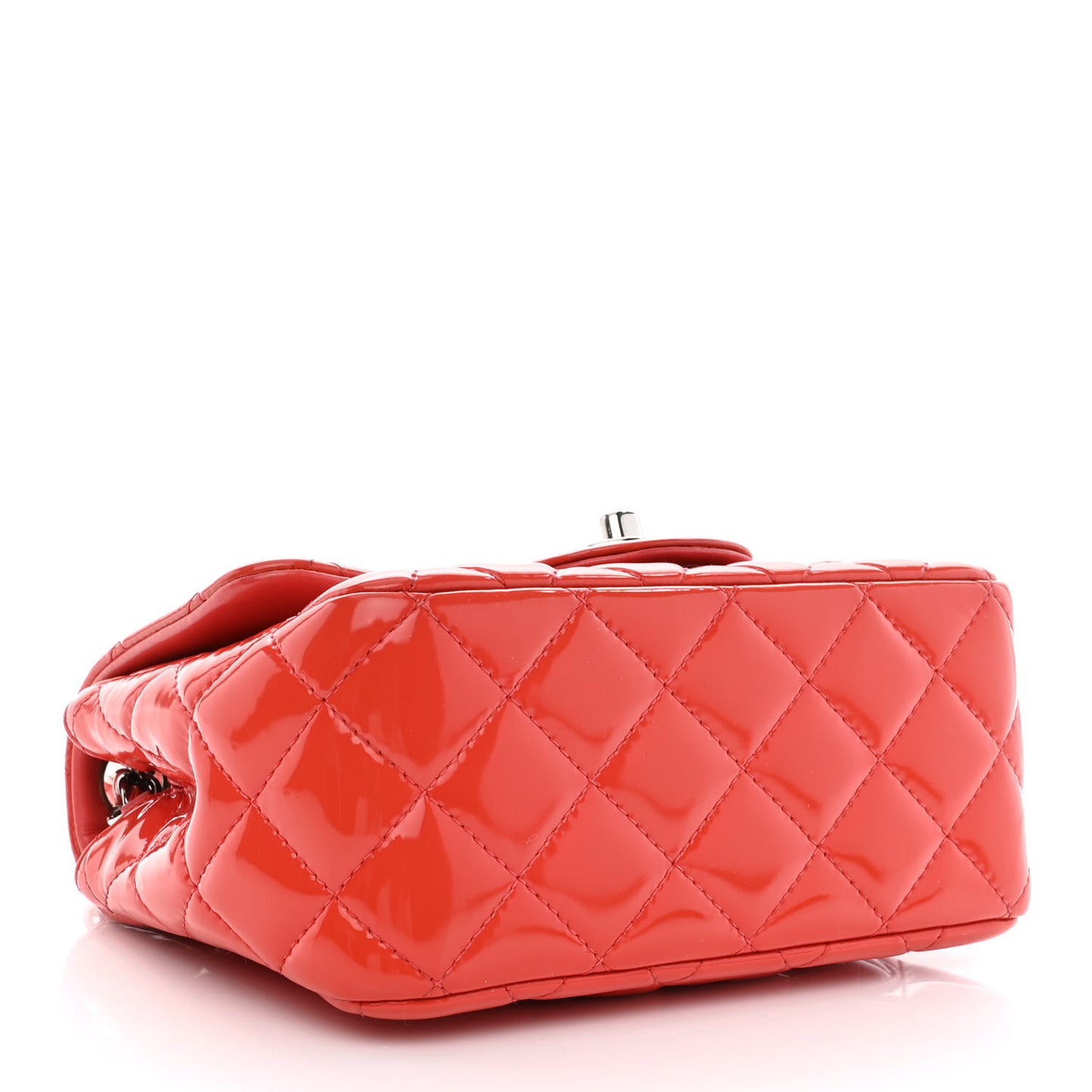 Patent Quilted Mini Square Flap Red