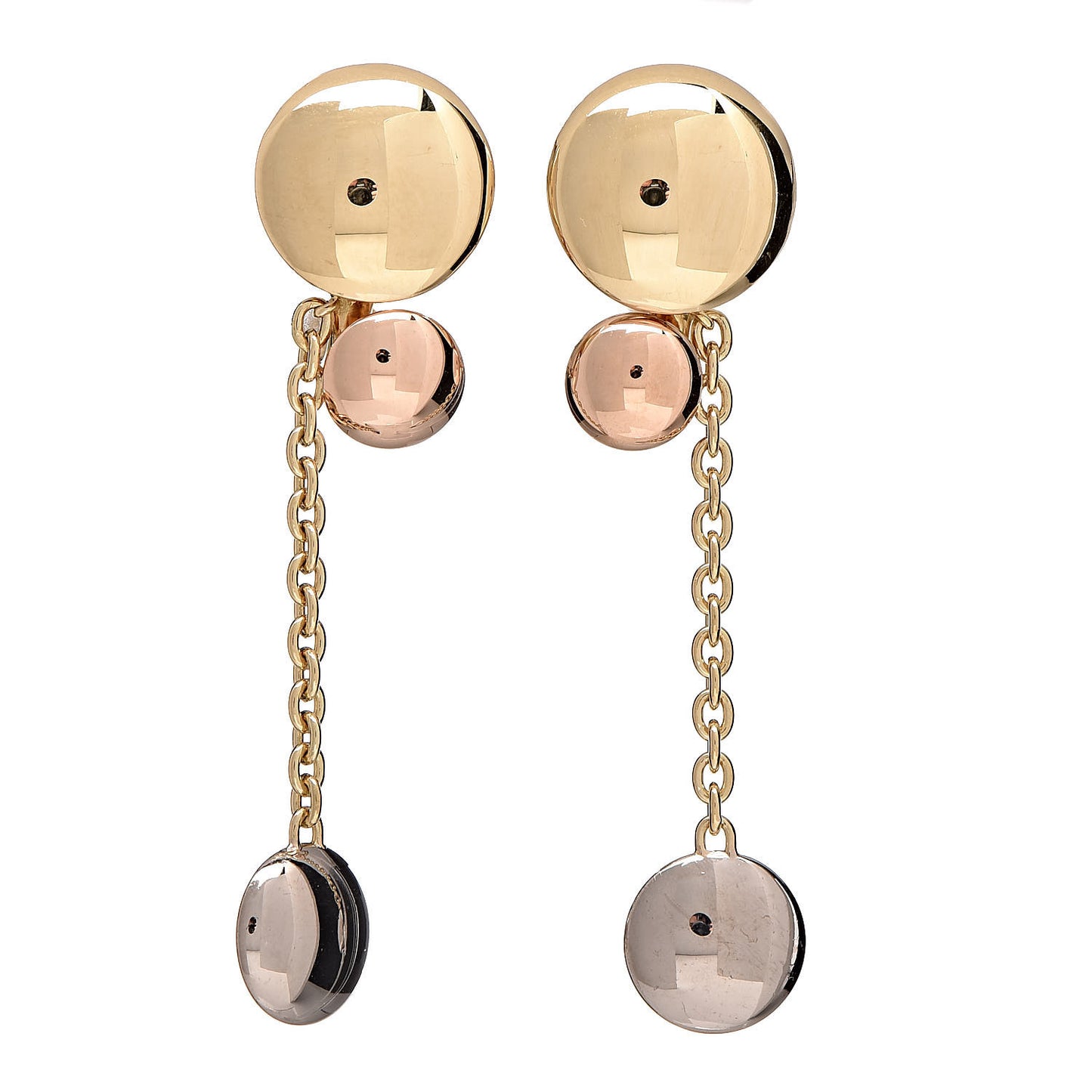 18K Pink Yellow White Gold Sweet Trinity Drop Clip-On Earrings