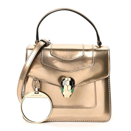 Bulgari Metallic Calfskin Serpenti Forever Top Handle Gold 3 of 10