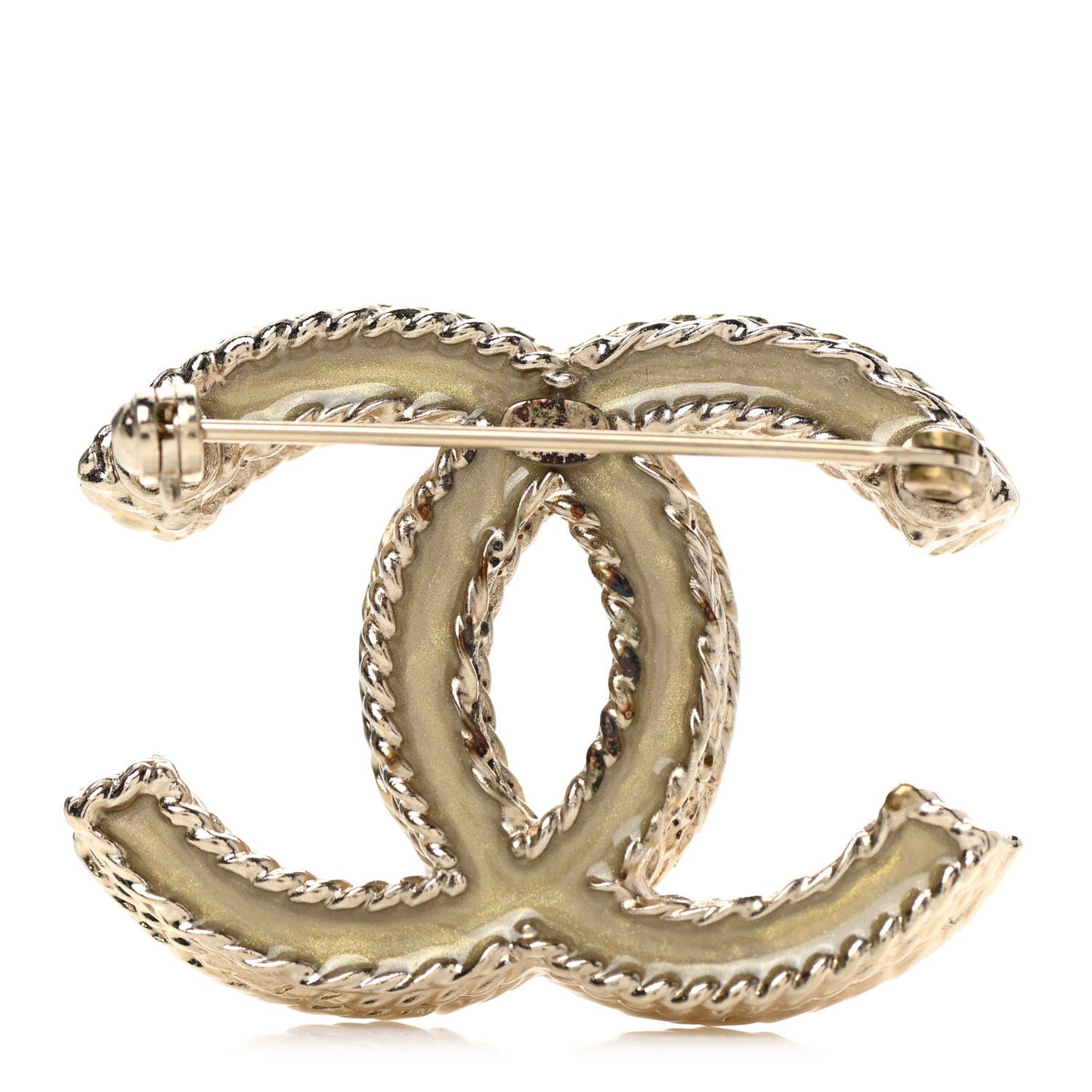 Crystal CC Brooch Gold