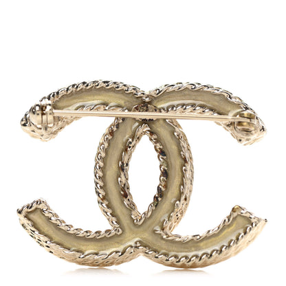 Chanel Crystal CC Brooch Gold 3 of 4