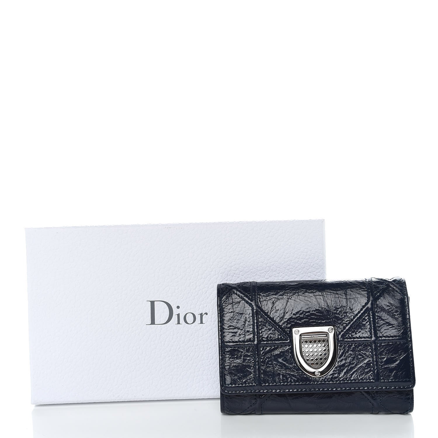Christian Dior Lambskin Diorama Elancee Wallet Dark Marine 12 of 12