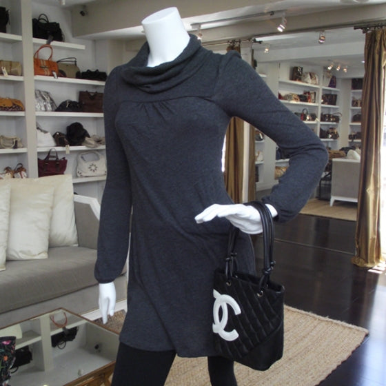 Calfskin Quilted Small Cambon Tote Black White