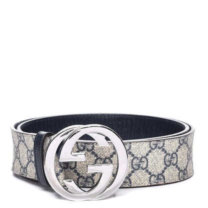 Gucci GG Plus Monogram Interlocking G Belt 90 36 Navy 1 of 7