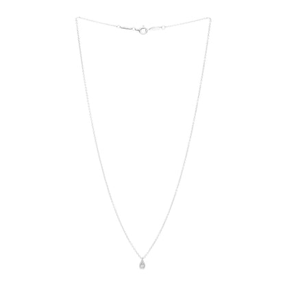 Tiffany Sterling Silver Diamond .07ct Elsa Peretti Pear Shape Diamonds by the Yard Pear-Shaped Pendant Necklace 3 of 4