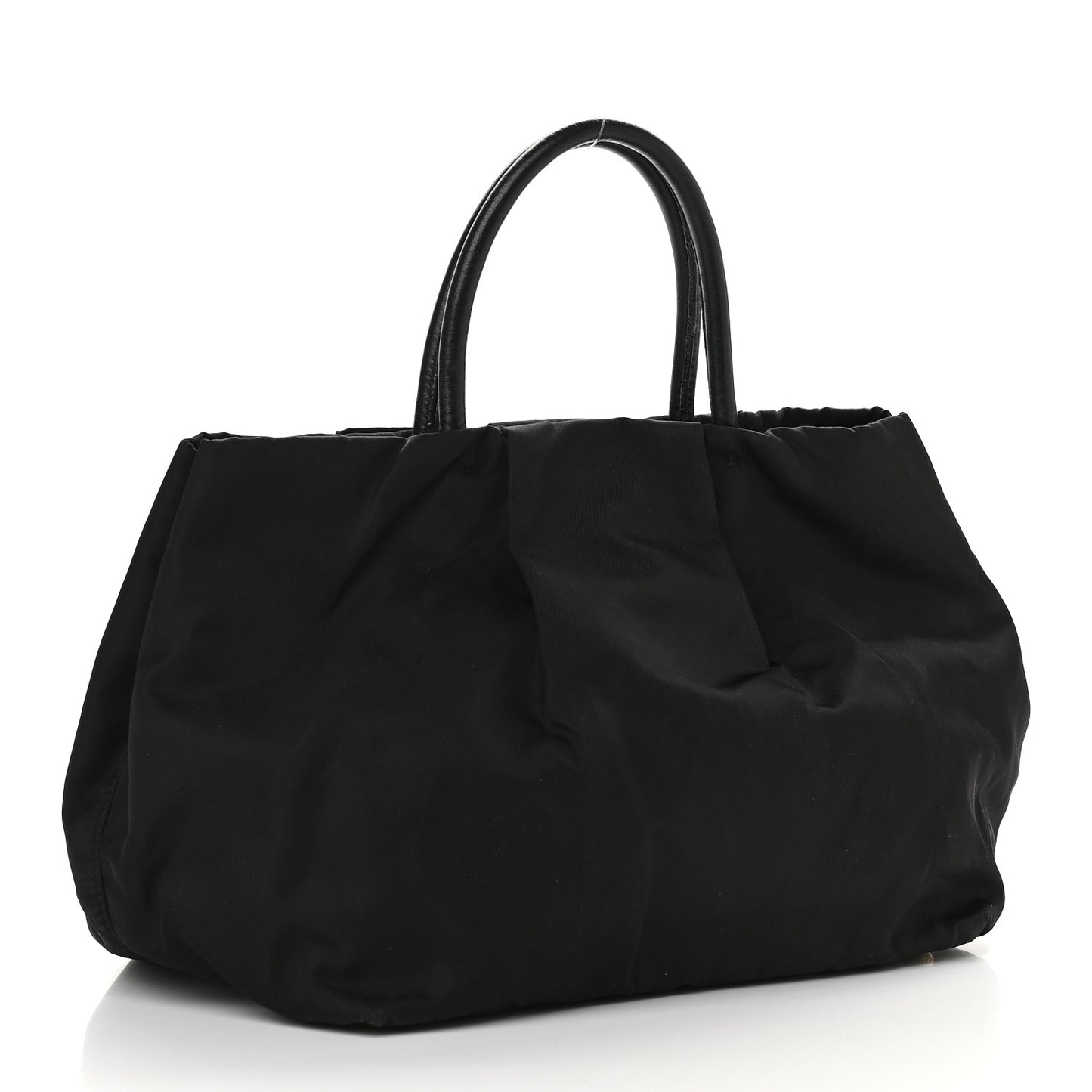 Nylon Tessuto Fiocco Bow Tote Black