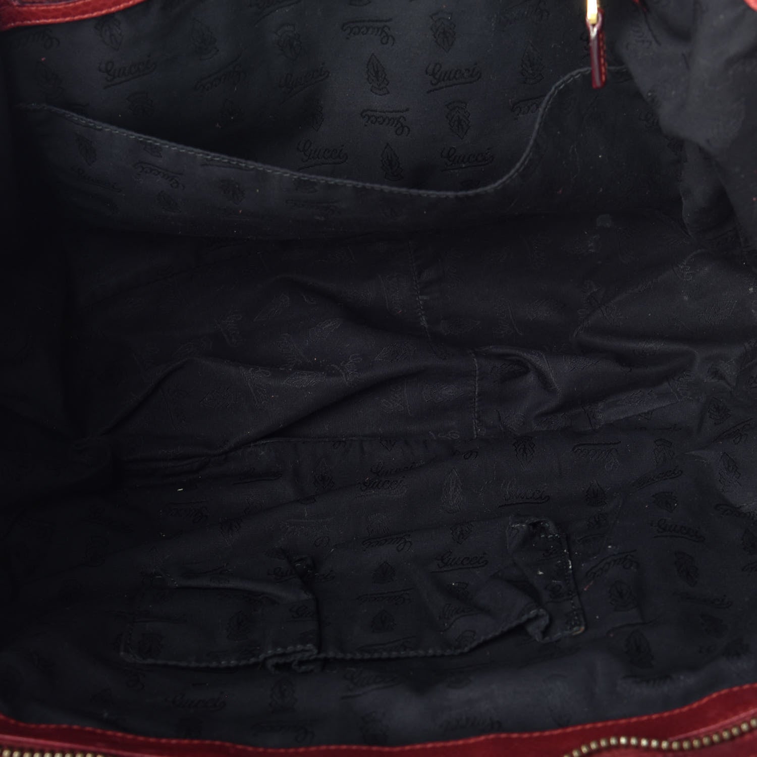 Gucci Suede Medium 1973 Top Handle Satchel Red 5 of 10