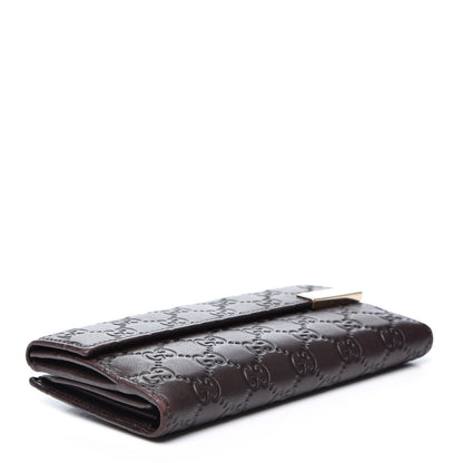 Gucci Guccissima Signature Dice Continental Wallet Chocolate 3 of 14