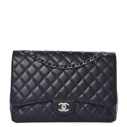 Chanel Caviar Quilted Maxi Single Flap Navy 1 of 16