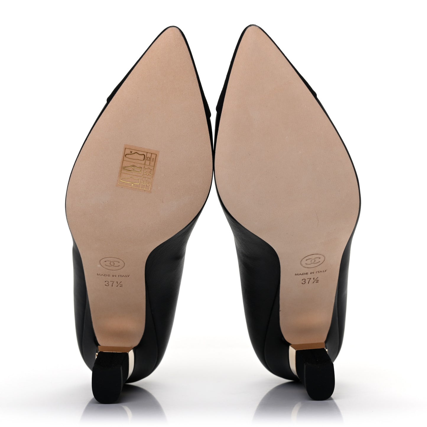 Lambskin Grosgrain Cap Toe CC Pumps 37.5 Black