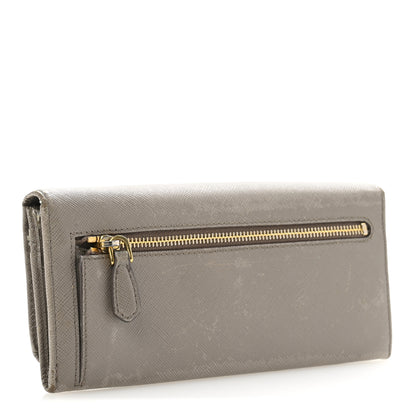 Prada Saffiano Metal Continental Flap Wallet Cammeo Orchidea 3 of 13