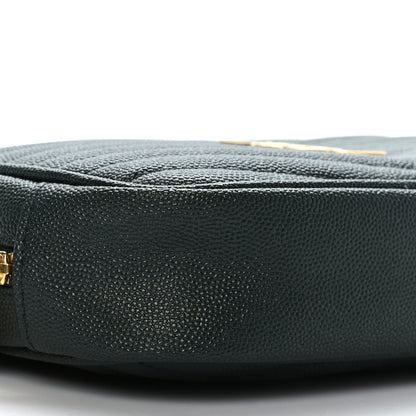 Saint Laurent Grain De Poudre Matelasse Monogram Mini Lou Camera Bag New Vert Fonce 8 of 9