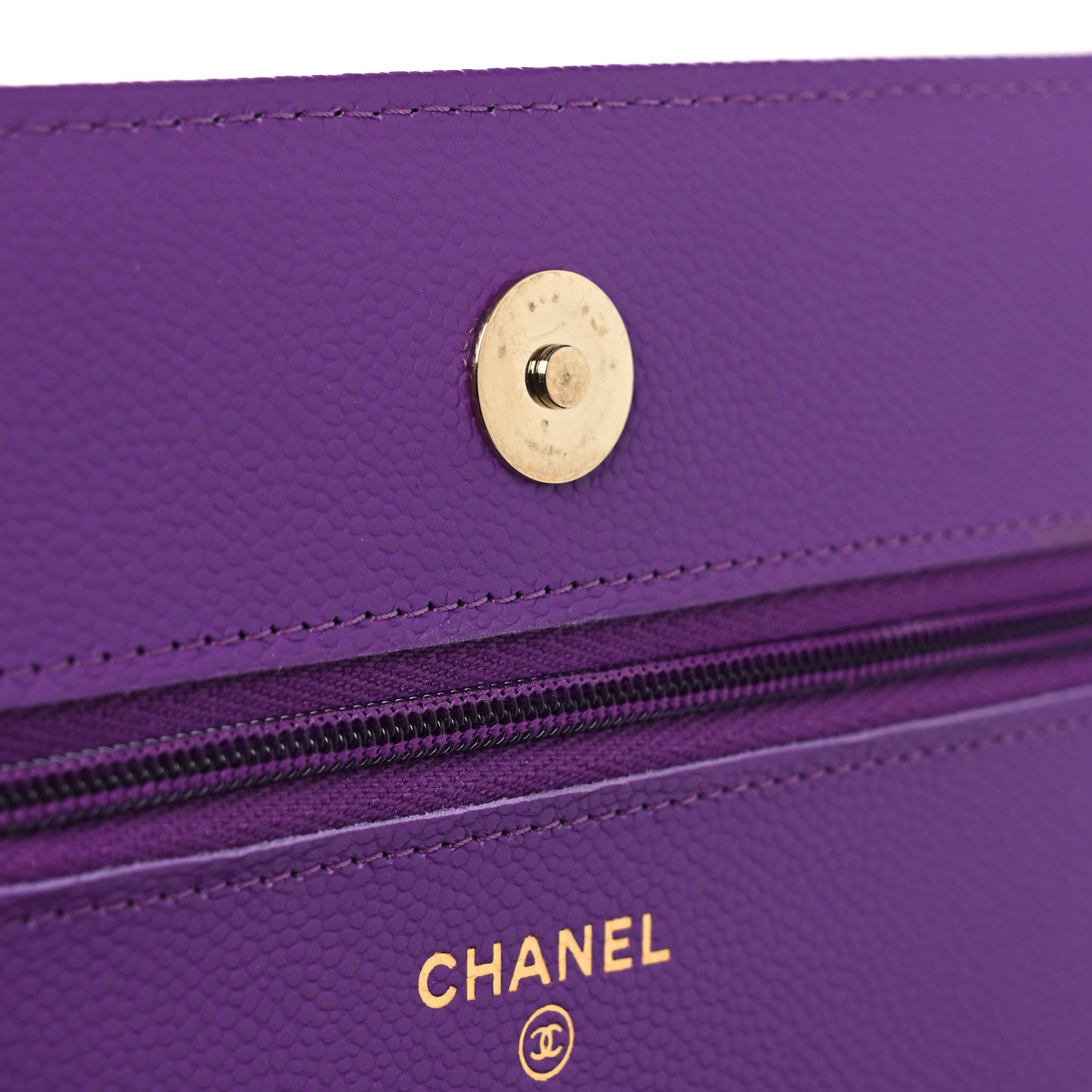 Chanel Caviar Quilted Wallet On Chain WOC Purple 13 of 14