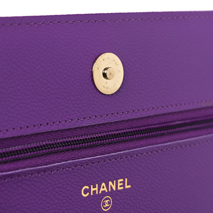 Chanel Caviar Quilted Wallet On Chain WOC Purple 13 of 14