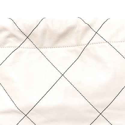 Chanel Shiny Calfskin Quilted Small Chanel 22 White Black 9 of 11