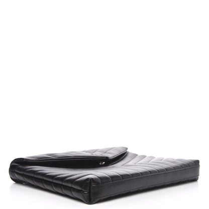 Saint Laurent Calfskin Y Quilted Monogram Loulou Document Holder Black 4 of 11