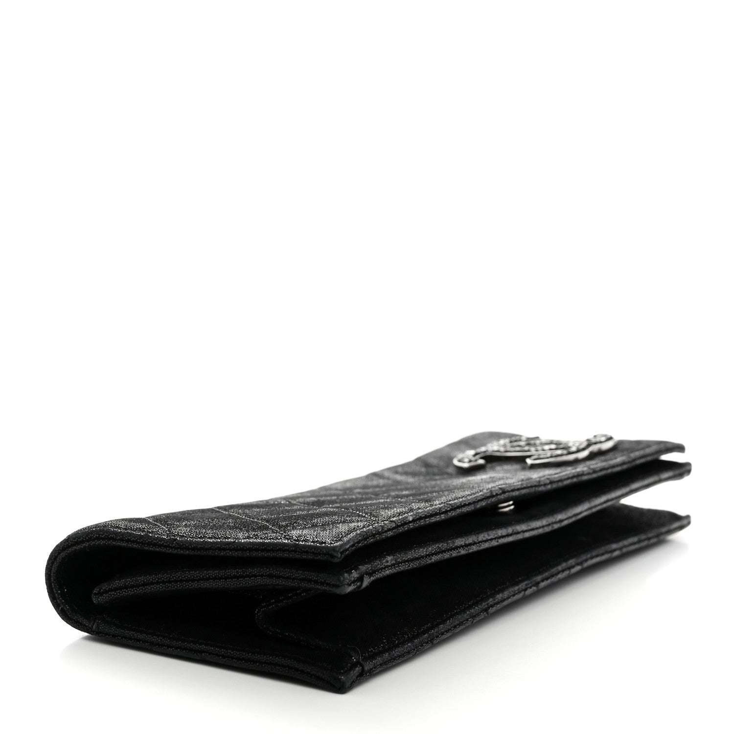 Chanel Iridescent Calfskin Crystal Quilted CC Clutch Black 4 of 7