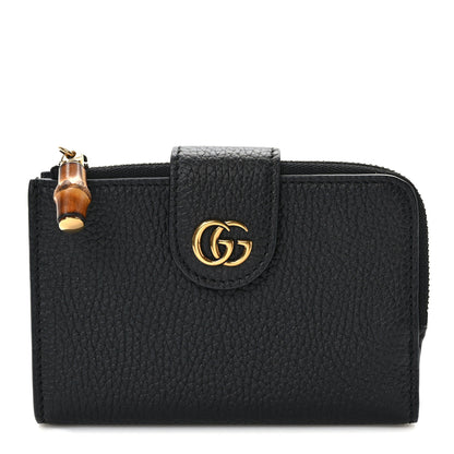 Gucci Dollar Calfskin Bamboo Double G Wallet Black 1 of 6
