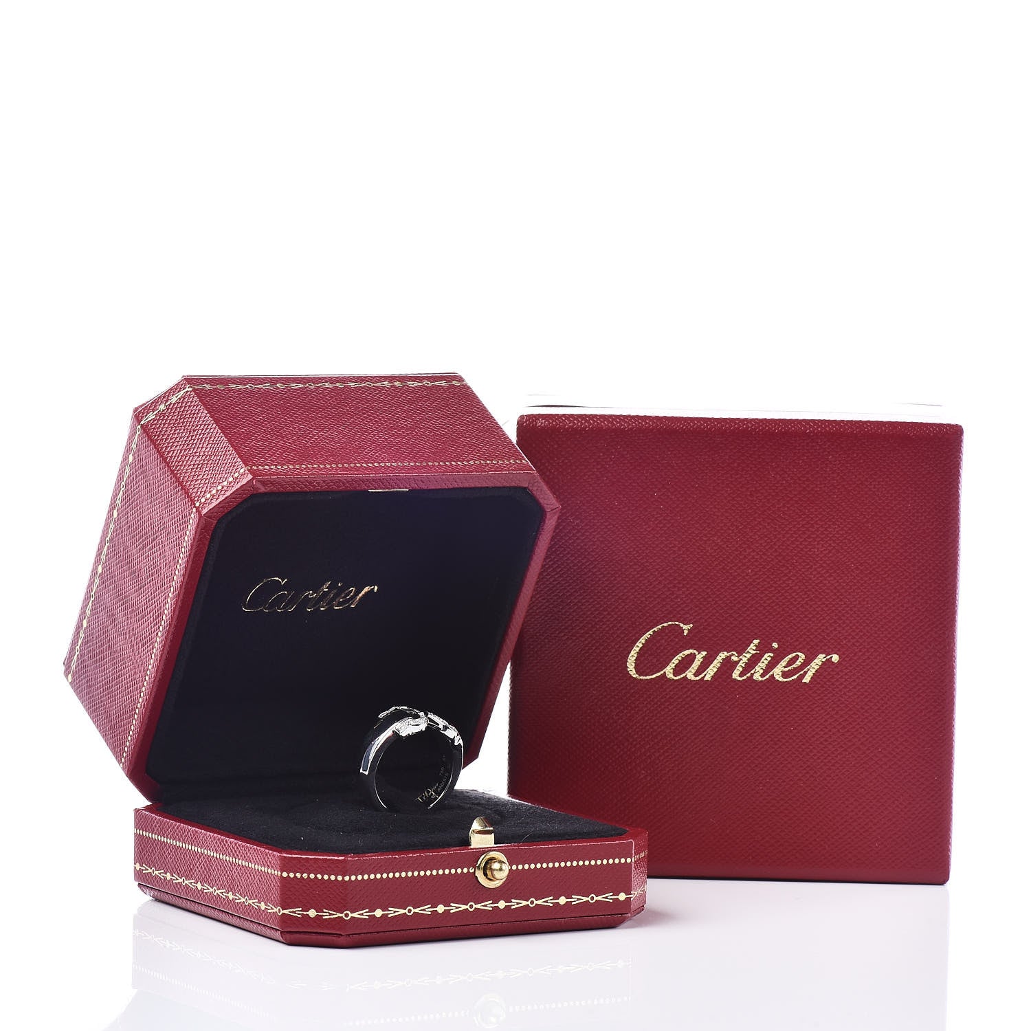Cartier 18K White Gold Diamond C De Ring 51 5.75 6 of 6
