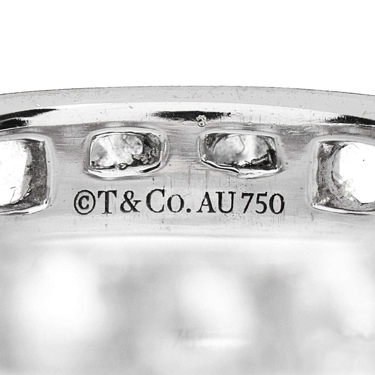 18K White Gold Diamond Metro Rose Cut Eternity Band Ring 53 6.5
