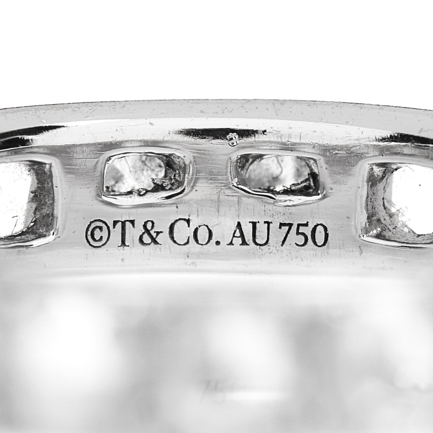 Tiffany 18K White Gold Diamond Metro Rose Cut Eternity Band Ring 53 6.5 4 of 5