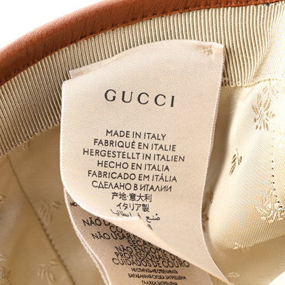 Gucci Washed Jacquard Denim Nappa GG Monogram Oscar Baseball Hat M Denim Cuir 9 of 9