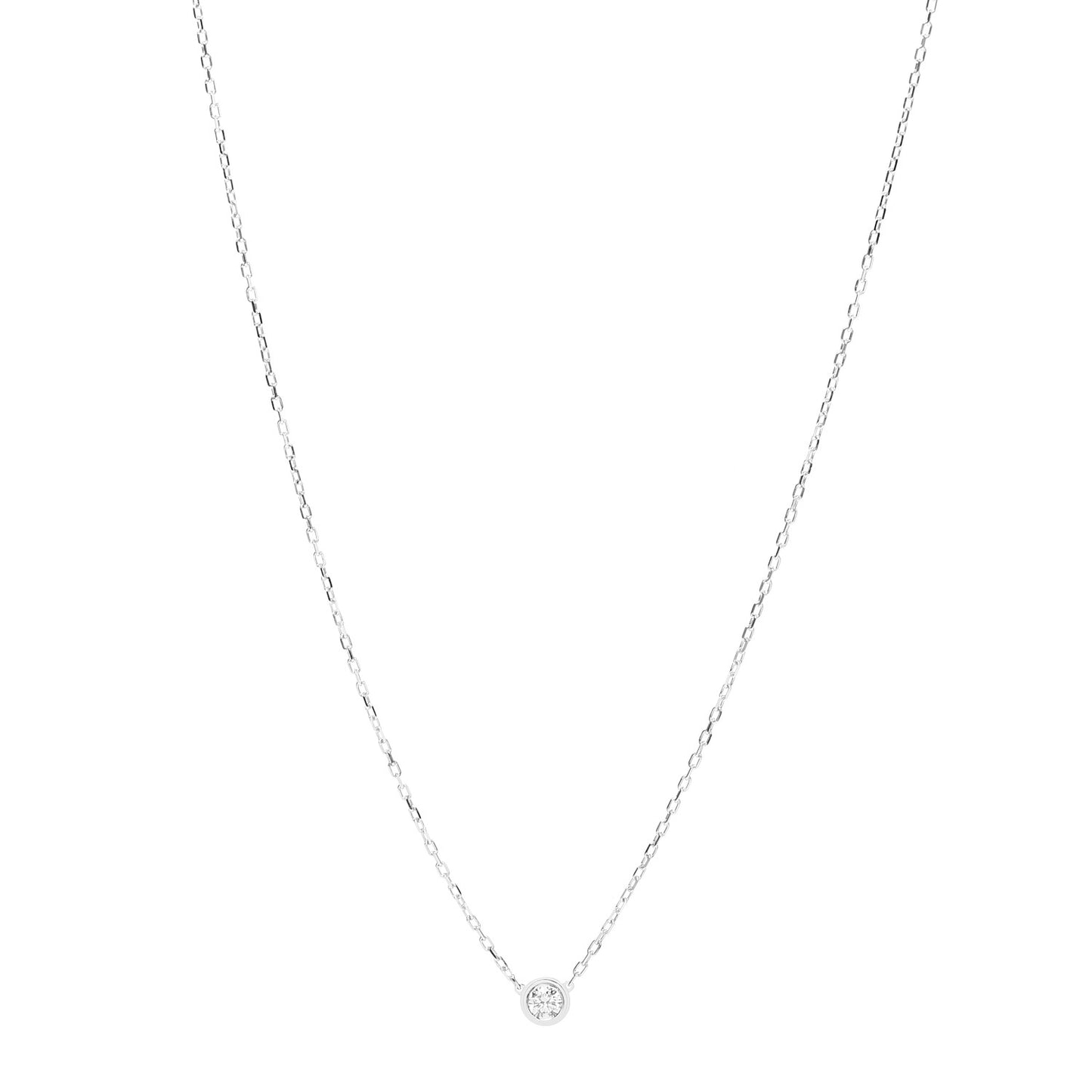 18K White Gold Diamond LM D'Amour Pendant Necklace