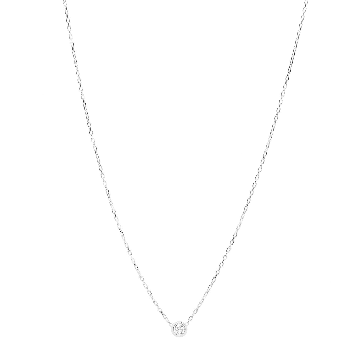 Cartier 18K White Gold Diamond LM D'Amour Pendant Necklace 1 of 5