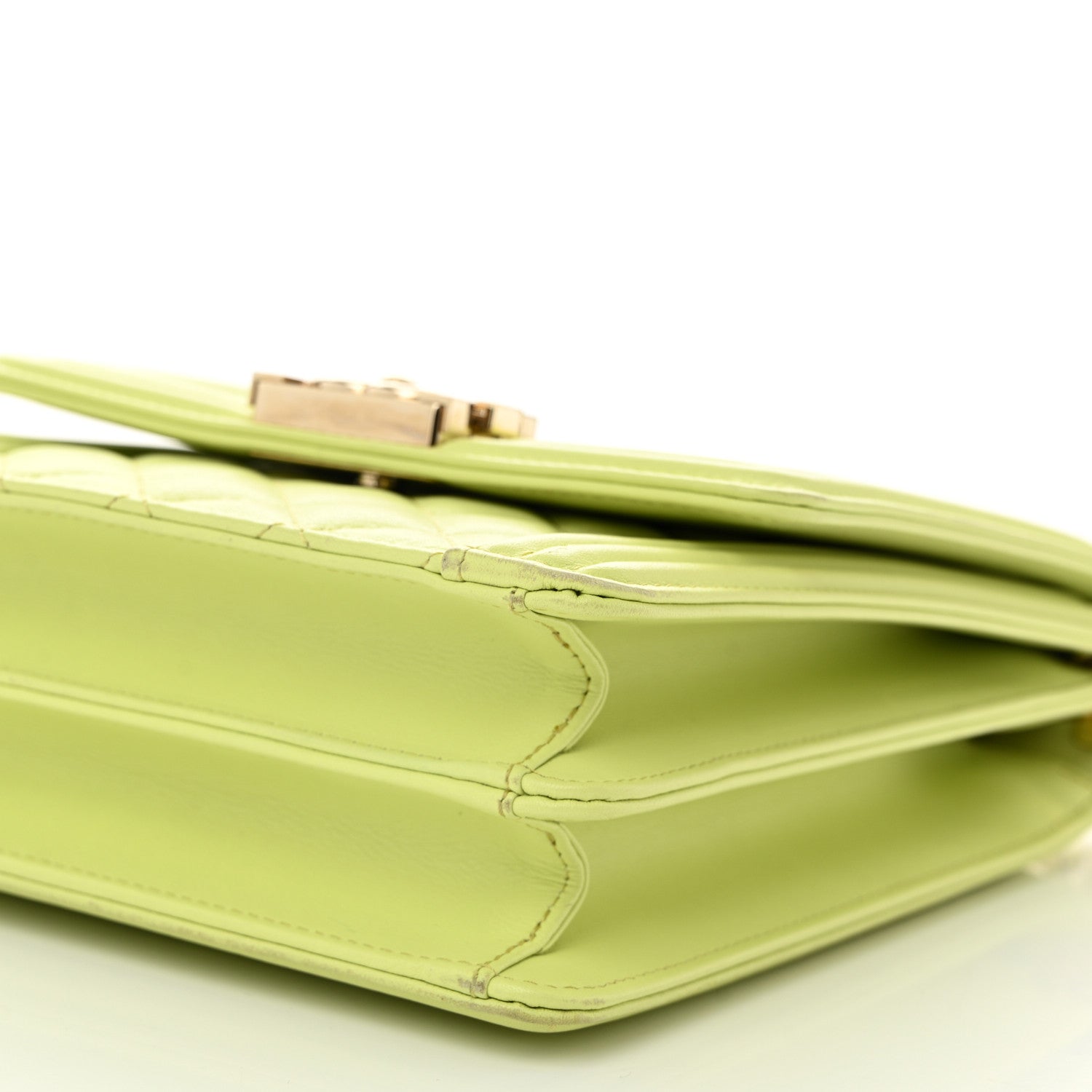 Chanel Calfskin Quilted North South Boy Flap Light Green 10 of 10