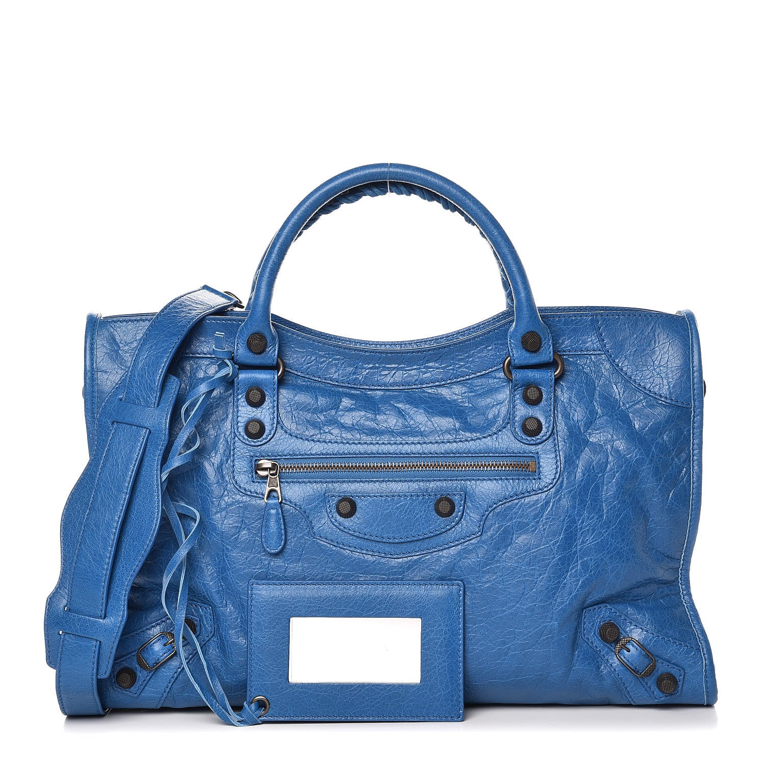 Balenciaga Agneau Giant 12 Gunmetal Hardware City Bleu Rivage 1 of 10