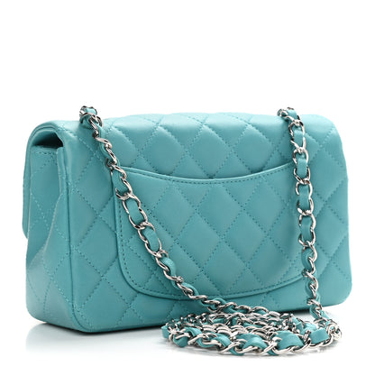 Chanel Lambskin Quilted Mini Rectangular Flap Turquoise 3 of 11