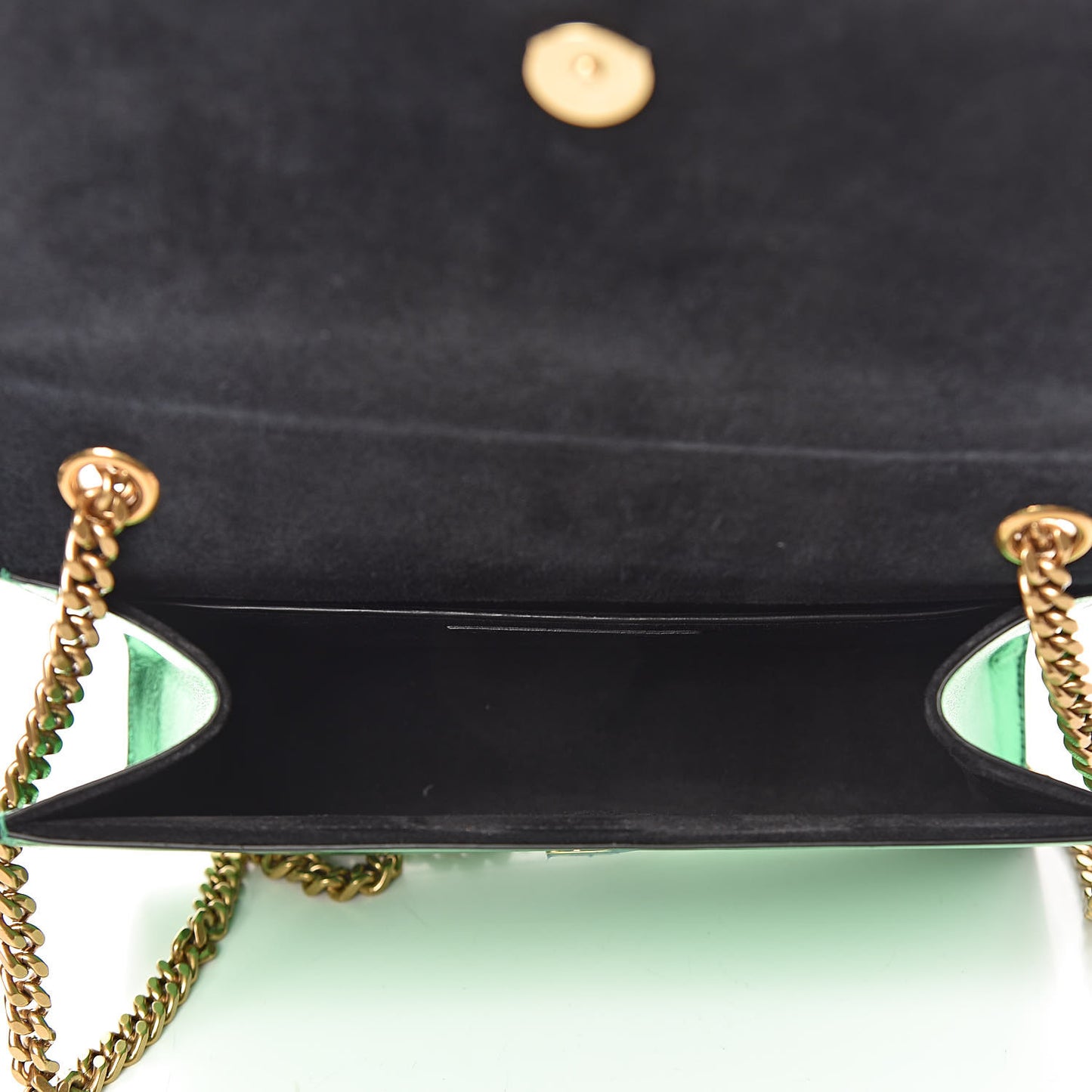 Nappa Silk Small Classic Monogram Kate Satchel Jasmine Green