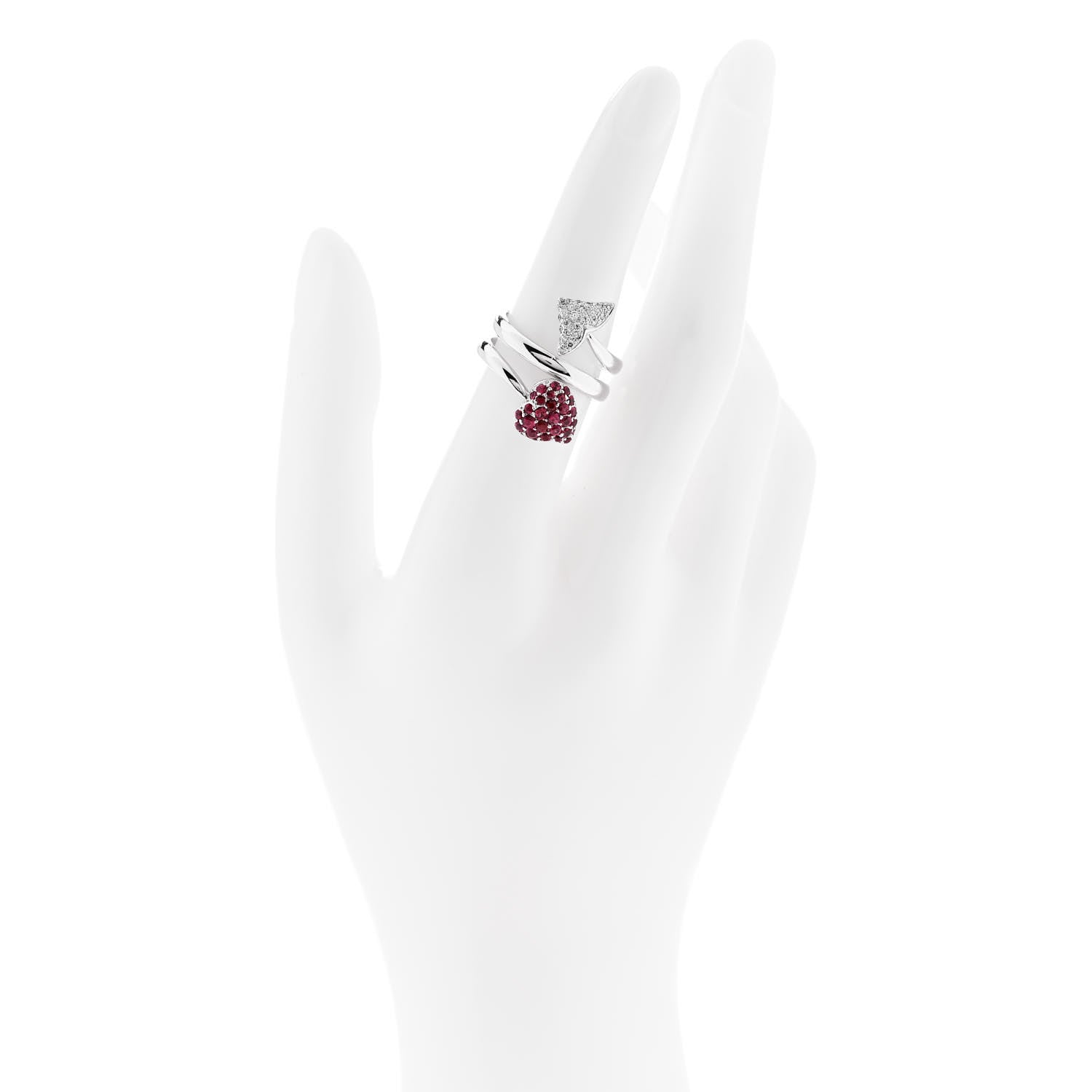 Christian Dior 18K White Gold Diamond Ruby Bague Diablotine Ring 53 6.25 2 of 4