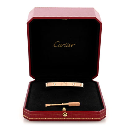 Cartier 18K Pink Gold 4 Diamond LOVE Bracelet 17 7 of 7