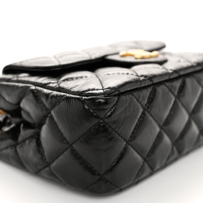 Chanel Shiny Crumpled Calfskin Quilted Small Wavy CC Hobo Black 9 of 10