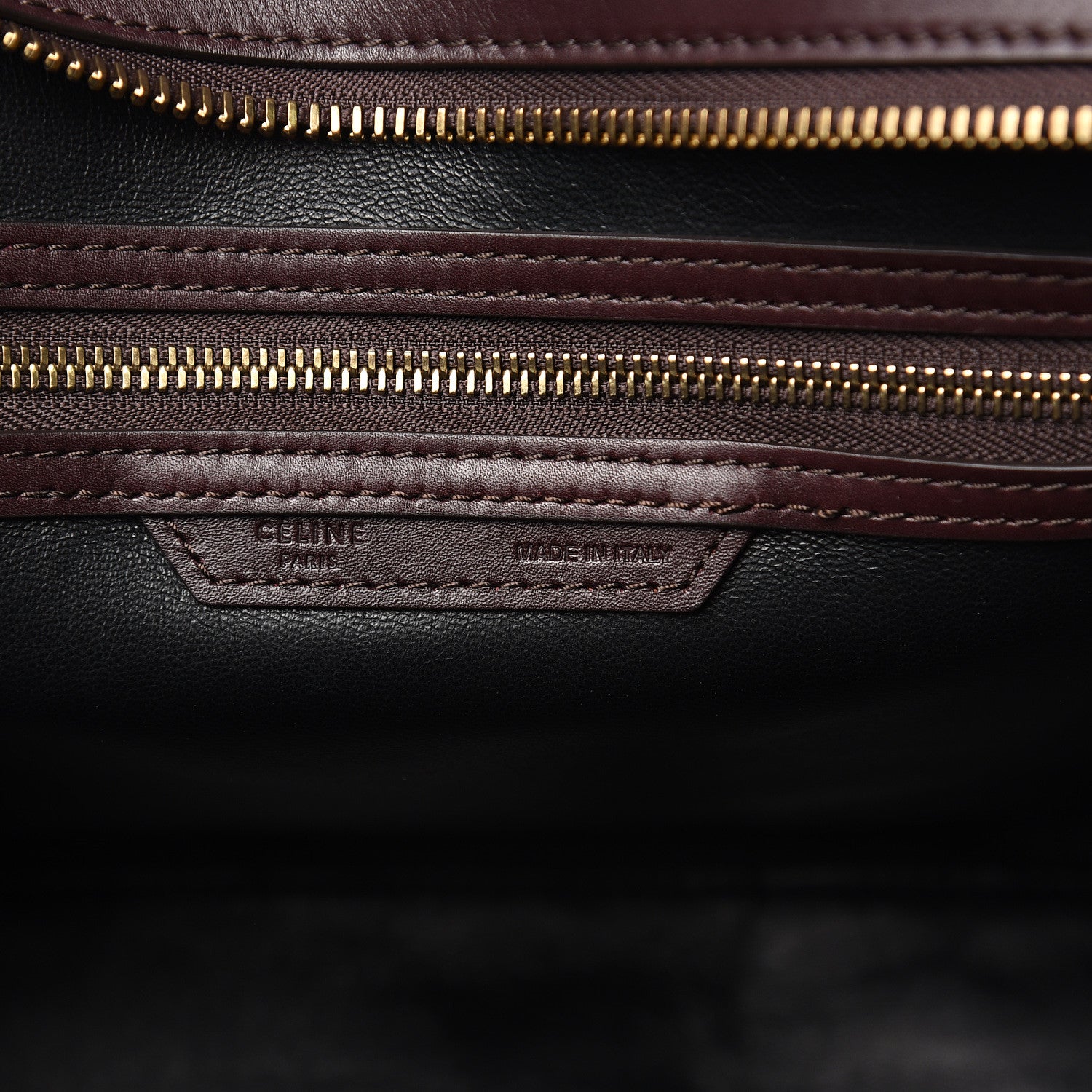 Celine Satin Calfskin Suede Mini Tri-Color Luggage Burgundy 6 of 13