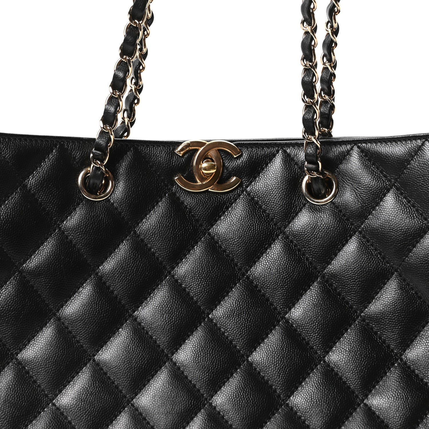 Chanel Caviar Quilted Small Shopping Tote Black 8 of 11