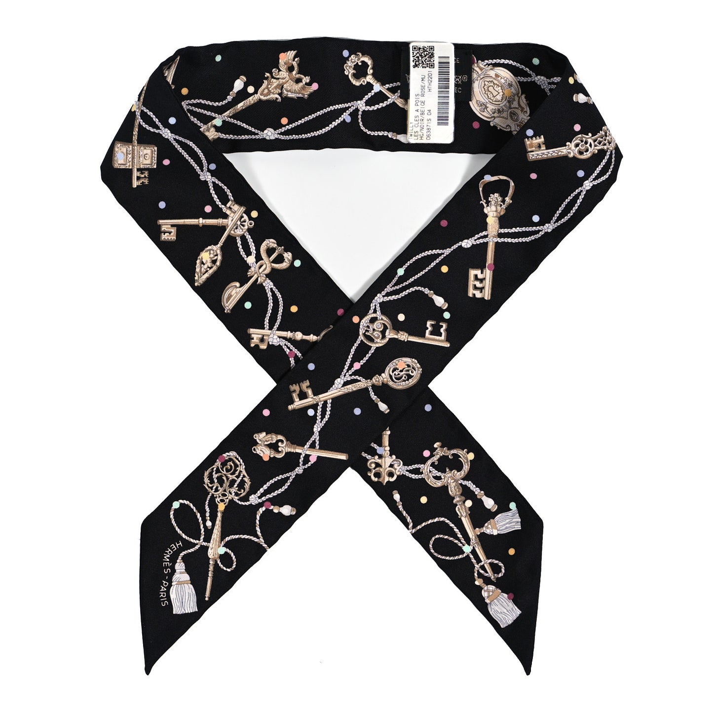 Silk Les Cles A Pois Twilly Black Beige Rose Multicolor