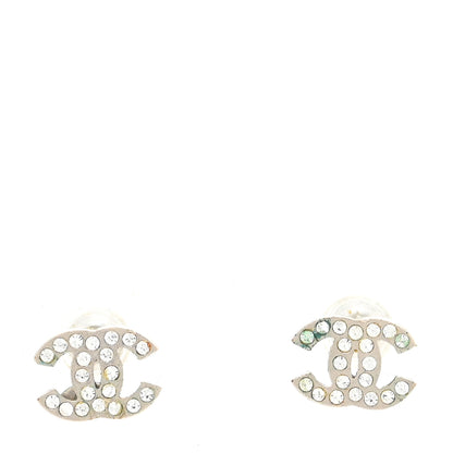 Chanel Crystal Mini Timeless CC Earrings Silver 1 of 4