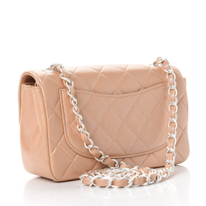 Chanel Metallic Lambskin Quilted Mini Flap Beige 3 of 17