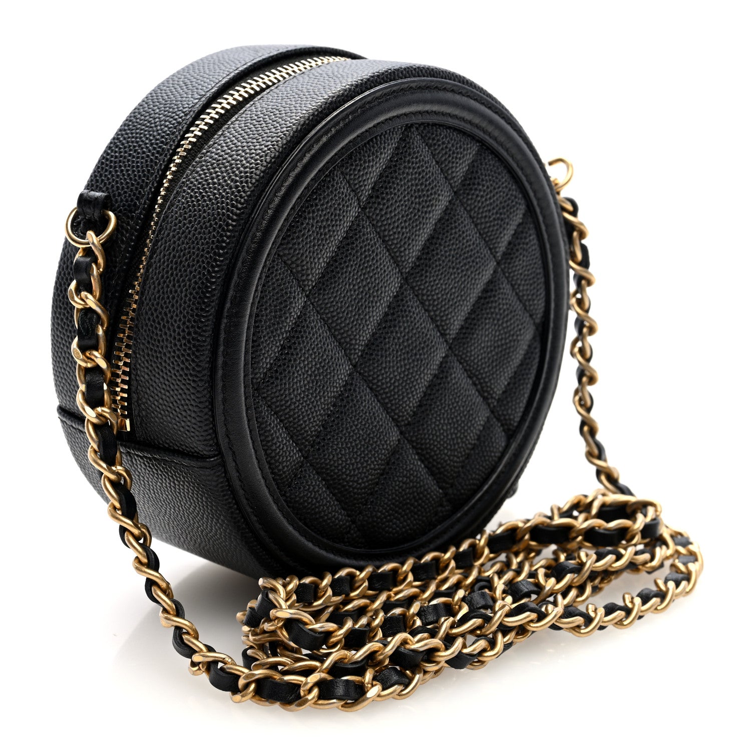 Chanel Caviar Quilted Round Filigree Crossbody Black 3 of 10